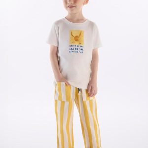 Conjunto Menino Camiseta e Calça Branco