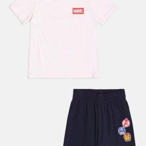 Conjunto Menino com Patch da Marvel Rosa