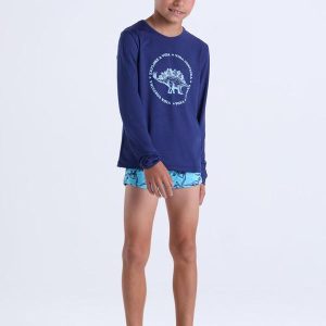 Conjunto Moda Praia Uv50+ Azul Escuro