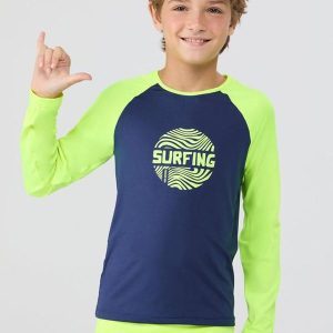 Conjunto Praia Uv50+ Raglan Surf Street Neon