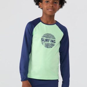 Conjunto Praia Uv50+ Raglan Surf Street Verde