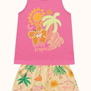 Conjunto Regata e Shorts Rosa