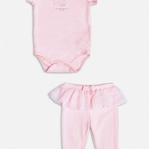 Conjunto Rosa com Bordado de Ursinho Rosa