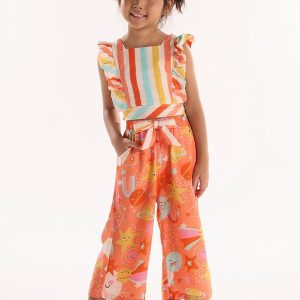 Conjunto com Blusa e Calça Bege