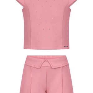Conjunto com Shorts e Blusa Rosa