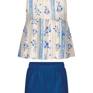 Conjunto com Shorts e Blusa de Alças Azul