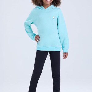 Conjunto de Moletom com Capuz e Pingente Azul