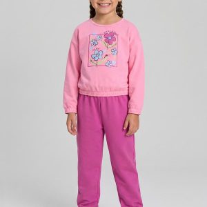 Conjunto para Menina para o Inverno Rosa