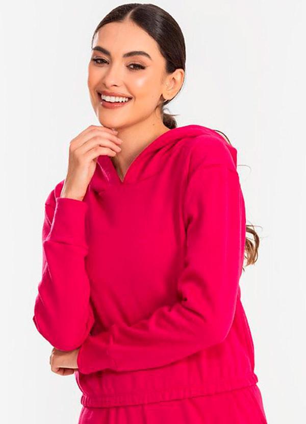 Cropped Moletom com Capuz Pink