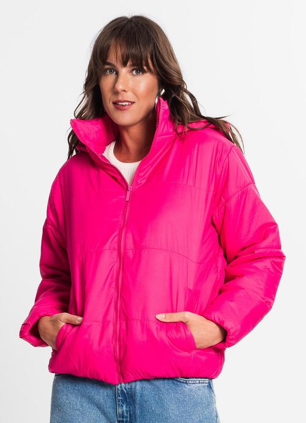Jaqueta Feminina com Capuz Rosa