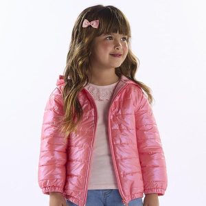 Jaqueta Puffa Capuz Rosa