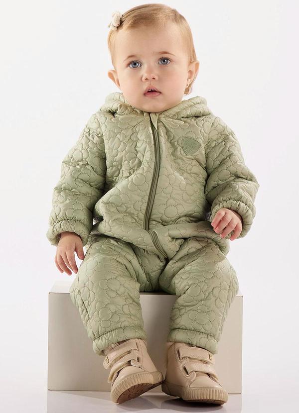 Macacão Acolchoado Bebê Menina Verde