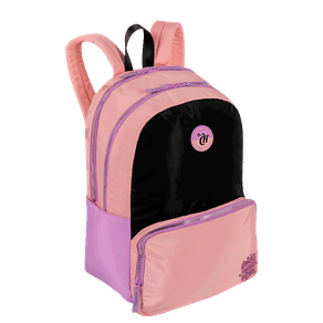 Mochila 2 Compartimentos Capricho Block - Pêssego e Lilás