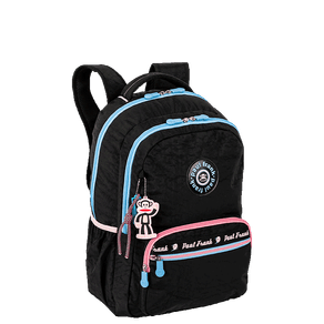 Mochila 2 Compartimentos Paul Frank Fun - Preto e Rosa