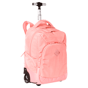 Mochila Carrinho 2 Compartimentos Sestini Rolling Grande - Metálico Rosa