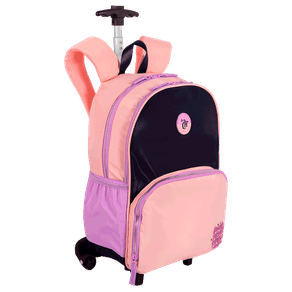 Mochila Carrinho Capricho Block - Pêssego e Lilás