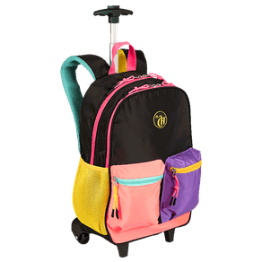 Mochila Carrinho Externo Capricho Contrast - Preto e Rosa
