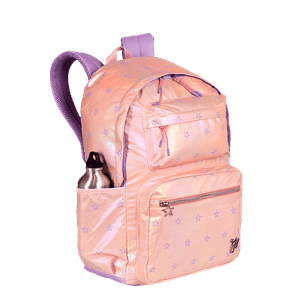 Mochila Grande Capricho Estrela Rainbow - Rosa e Lilás