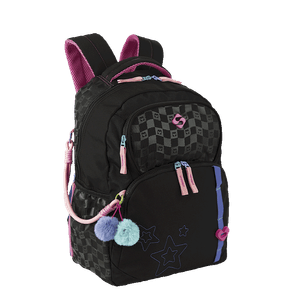 Mochila Grande Sestini Color Pop - Preto
