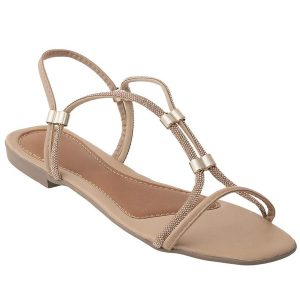 Rasteira Nude com Strass