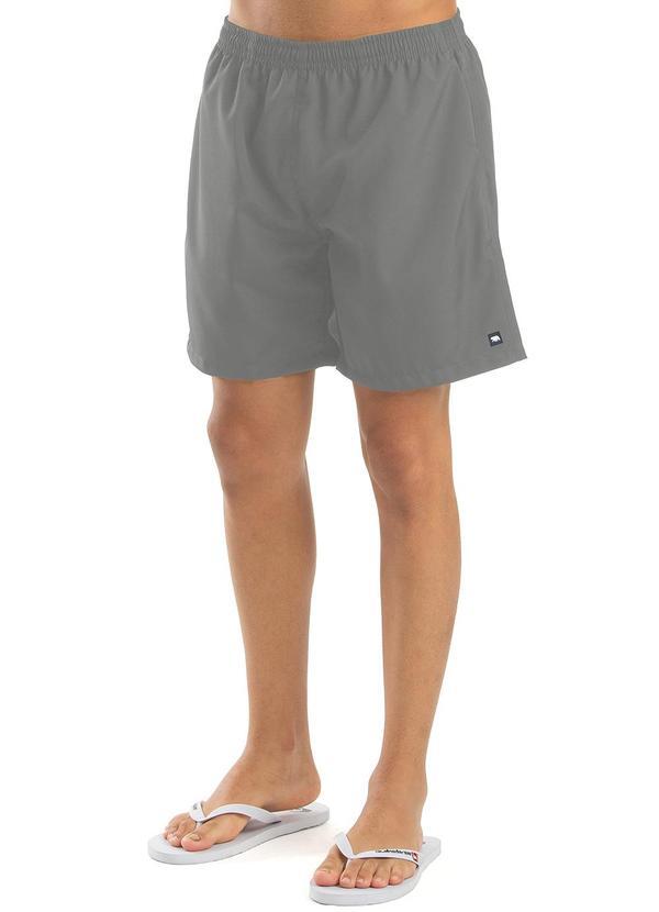 Short Microfibra com Elastano Cinza