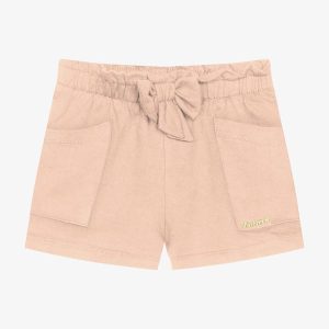 Shorts Infantil Feminino Moletinho Rosa
