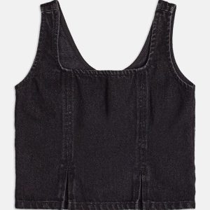 Top Denim Preto