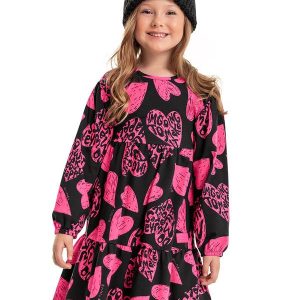 Vestido Estampado Infantil Rosa