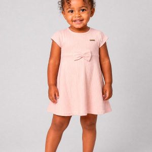 Vestido Infantil em Canelado Maxi Rosa