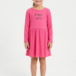 Vestido Infantil em Ribana Floral Rosa