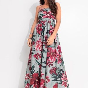 Vestido Midi Lineia Azul