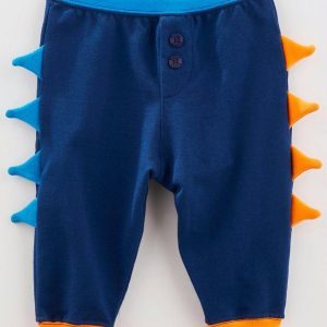 Calça Bebe Moletom Color Dino Azul