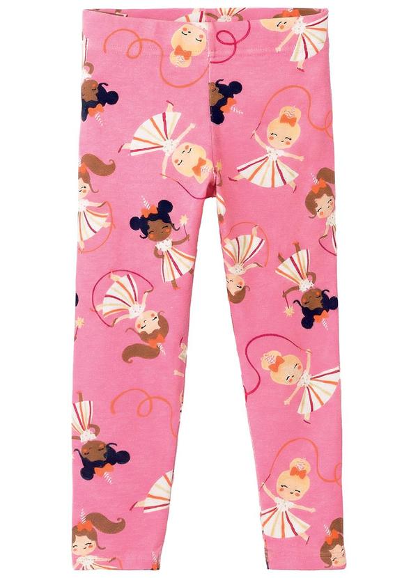 Calça Legging Bailarinas em Cotton Rosa
