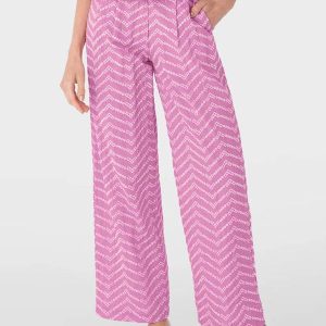 Calça Rosa Reta Chevron