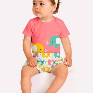 Conjunto Bebê Menina Elefantes Rosa