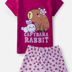 Conjunto Feminino Capybara Rabbit Pink