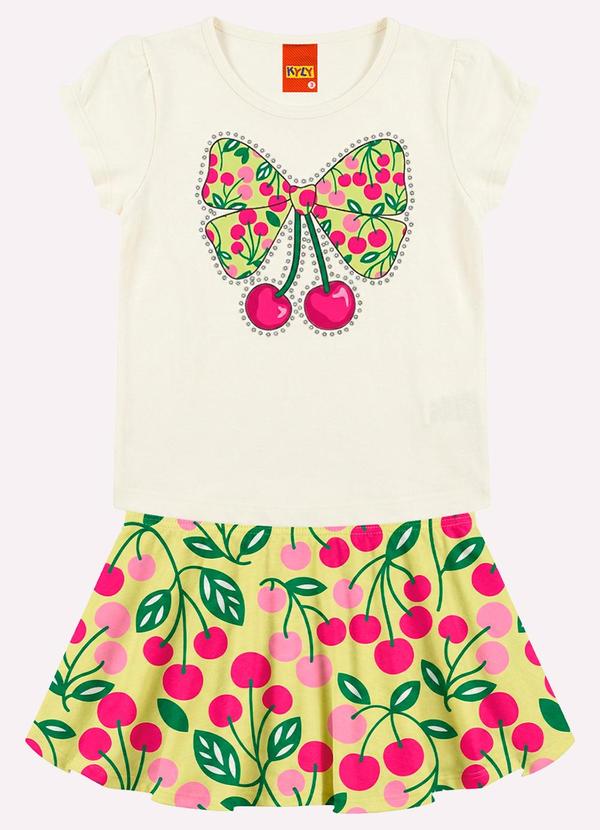Conjunto Infantil Menina com Strass Branco