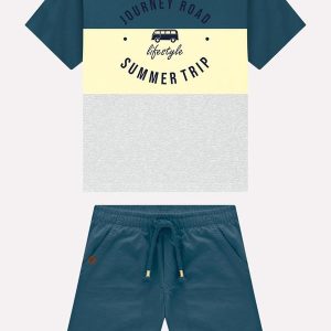 Conjunto Infantil Menino Lettering Azul