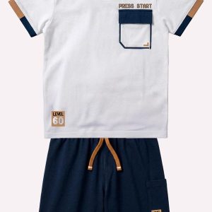 Conjunto Infantil Menino Lettering Branco