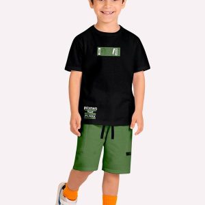 Conjunto Infantil Menino Lettering Preto