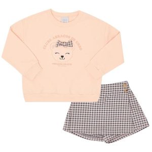 Conjunto Moletom e Jacquard Fio Tinto Rosa