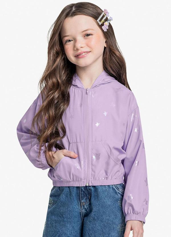 Jaqueta com Capuz Roxo