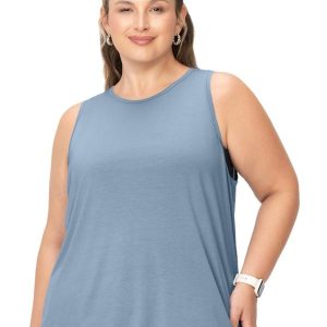Regata Plus Size Tecido Modal Azul Claro