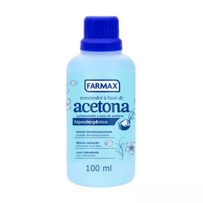 Removedor Hipoalergênico à base de Acetona Farmax com 100 ml