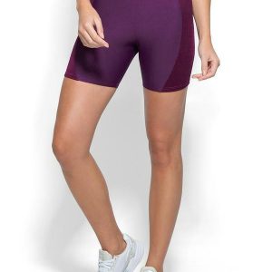 Shorts Roxo Justo com Recorte Malha Uv