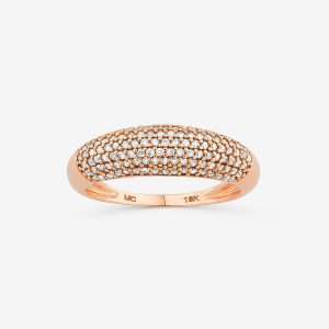 Anel Allure em Ouro Rosé 18k com 68 Pontos de Diamantes