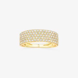 Anel Maxi Bold em Ouro Amarelo 18k com 61 Pontos de Diamantes