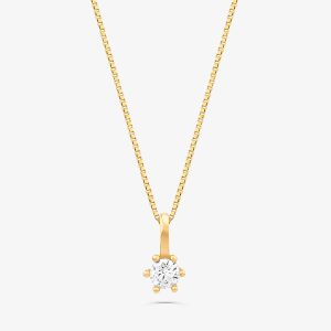 Pingente Solitário Destinée em Ouro Amarelo 18k com 10 Pontos de Diamante
