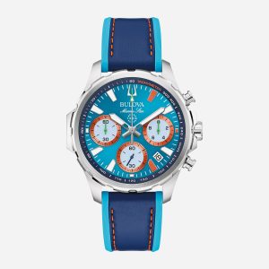 Relogio Bulova Masculino Marine Star Team Miami Cronógrafo em Aço Inoxidável e Silicone