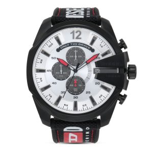 Relógio Diesel Mega Chief Cronógrafo Masculino em Aço Preto DZ4512B1